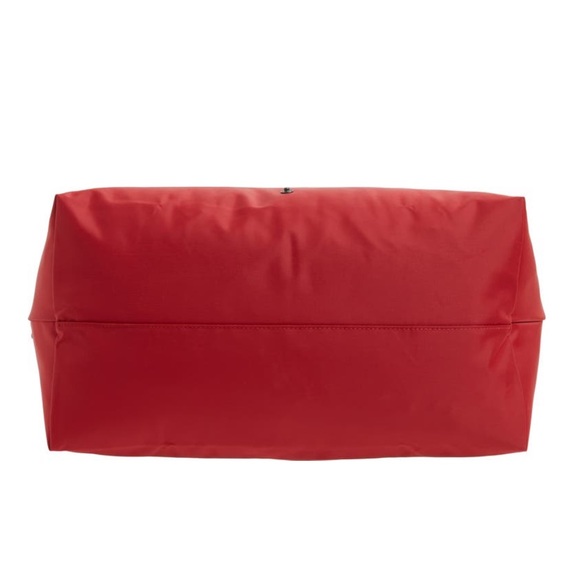 Longchamp Le Pliage Original Expandable Tote Travel Bag NWT Red Leather - Picture 9 of 16